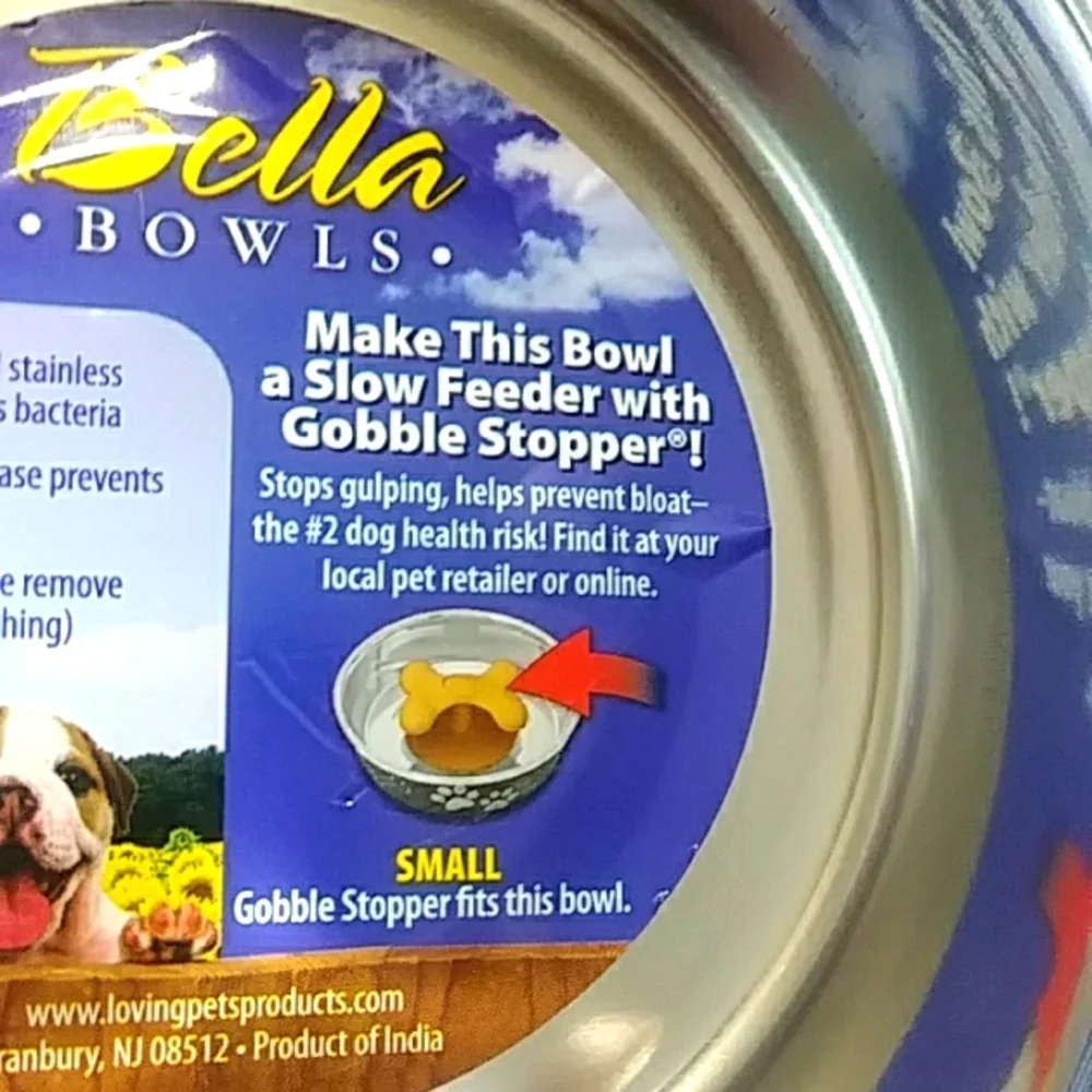 Loving Pets Bella Bowls stainless Paw Prints Bowl Small